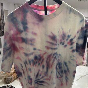 Calvin Klein Tie Dye T-Shirt XL Unisex Pastel Spiral Tee Vintage Style